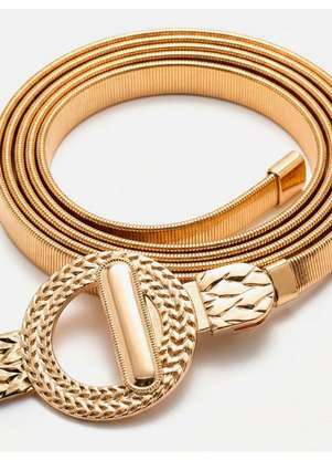 Principessa - Cinto em Metal Dourado com Fivela Redonda Aura - PRINCIPESSA