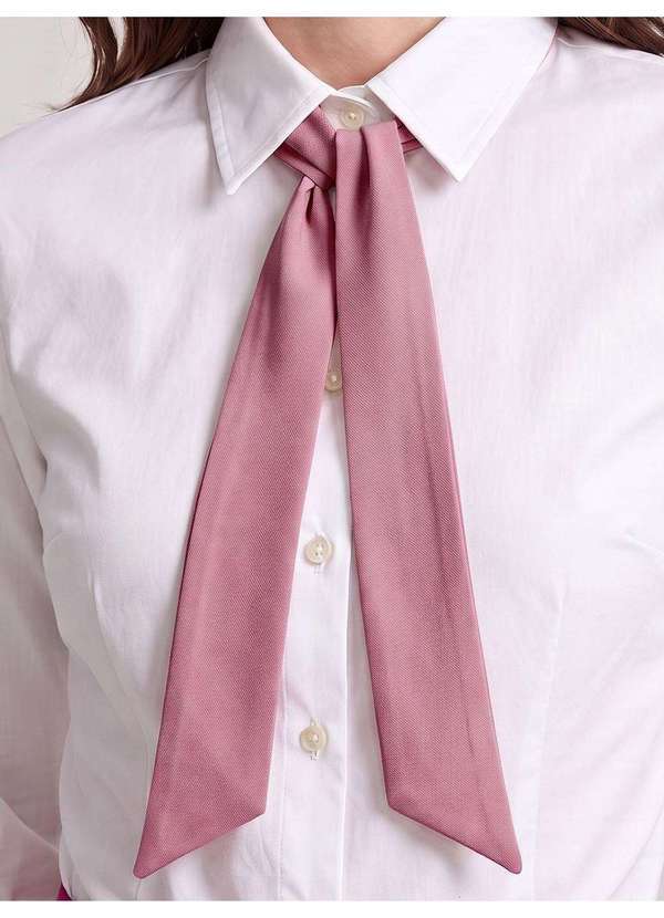 Principessa - Faixa Gravata Dupla em Chiffon Rosa Antigo Yumi