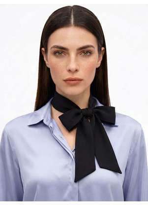 Principessa - Faixa Gravata Dupla em Crepe Preto Yumi - PRINCIPESSA