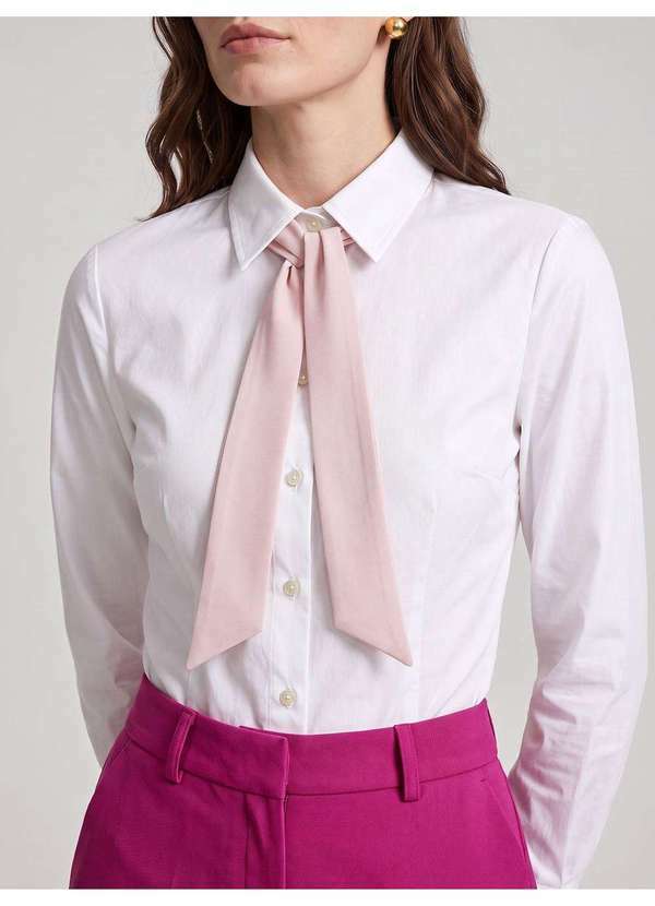 Principessa - Faixa Gravata Dupla em Crepe Rosa Claro Yumi