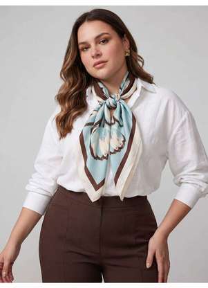 Principessa - Lenço Barrado em Crepe com Estampa Floral Georgia - PRINCIPESSA