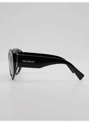 Principessa - Óculos de Sol Acetato Geométrico Preto Holanda - PRINCIPESSA