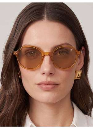 Principessa - Óculos de Sol Acetato Redondo Camel Polônia - PRINCIPESSA
