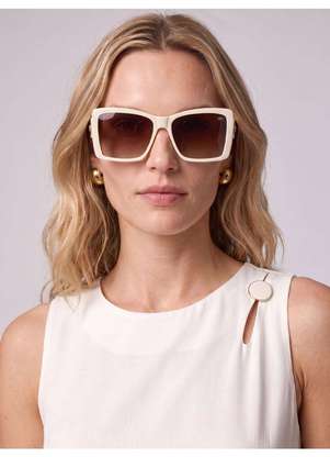 Principessa - Óculos de Sol Acetato Retangular Off White Escócia - PRINCIPESSA