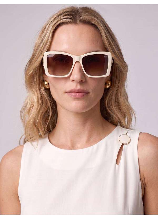 Principessa - Óculos de Sol Acetato Retangular Off White Escócia