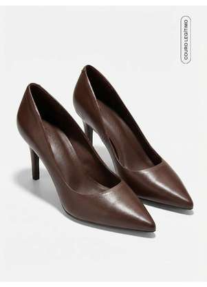 Principessa - Scarpin Salto Fino de Couro Marrom Liabela - PRINCIPESSA