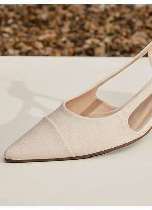 Principessa - Scarpin Slingback Textura de Linho Ivelissa - PRINCIPESSA