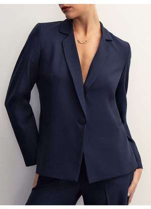 Principessa - Blazer de Alfaiataria Premium Marinho Índigo Verona - PRINCIPESSA