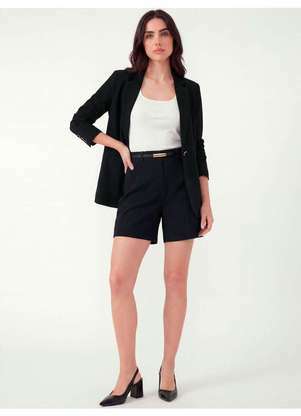 Principessa - Blazer de Alfaiataria Alongado Preto Liana - PRINCIPESSA
