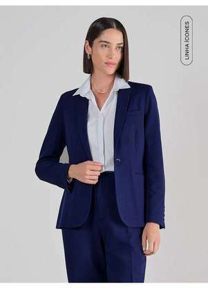 Principessa - Blazer de Alfaiataria Azul Marinho Flávia - PRINCIPESSA