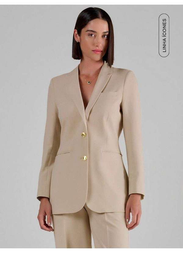 Principessa - Blazer de Alfaiataria Mocha Mousse com 2 Botões Florence