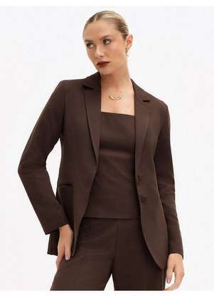 Principessa - Blazer de Alfaiataria Intermediário Marrom Benilda - PRINCIPESSA