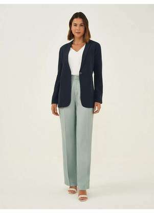 Principessa - Blazer de Alfaiataria Marinho Botão Único Edelmira - PRINCIPESSA