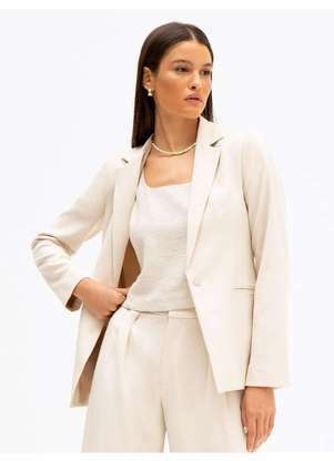 Principessa - Blazer de Alfaiataria Creponada Aveia Gladys - PRINCIPESSA