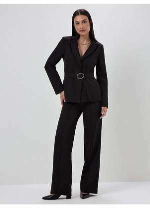 Principessa - Blazer de Alfaiataria com Fivela Preto Tania - PRINCIPESSA