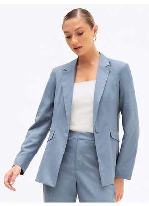 Principessa - Blazer Intermediário em Alfaiataria Premium Azul Elizete - PRINCIPESSA