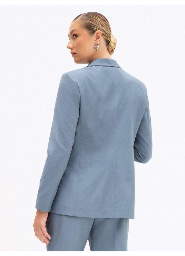 Principessa - Blazer Intermediário em Alfaiataria Premium Azul Elizete 6