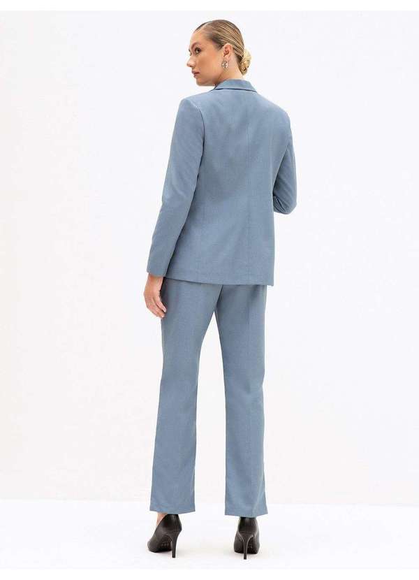 Principessa - Blazer Intermediário em Alfaiataria Premium Azul Elizete 7