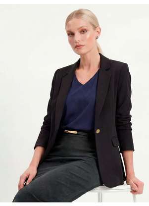 Principessa - Blazer Botão Único Preto Cilene - PRINCIPESSA