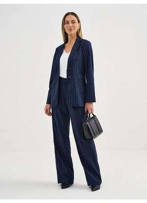 Principessa - Blazer Intermediário em Alfaiataria Risca de Giz Aneli - PRINCIPESSA