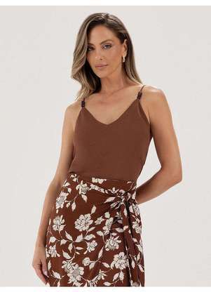 Principessa - Blusa de Alças Marrom Luciê - PRINCIPESSA