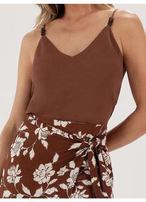 Principessa - Blusa de Alças Marrom Luciê - PRINCIPESSA