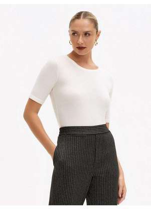 Principessa - Blusa Manga Curta em Tricot Off White Duane - PRINCIPESSA