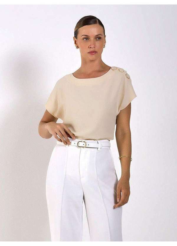 Principessa - Blusa com Decote Canoa Mocha Mousse Britney