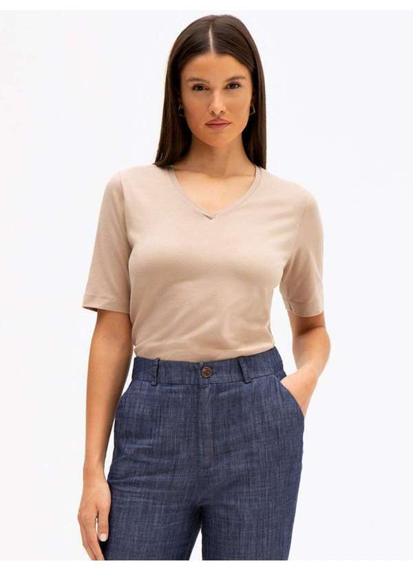Principessa - Blusa de Malha Cotton Bege Diandra