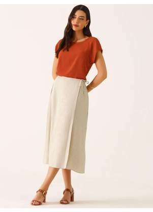 Principessa - Blusa Manga Curta Decote Redondo em Crepe Terracota Rosane - PRINCIPESSA