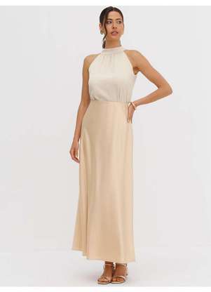Principessa - Blusa Gola Alta com Amarração Aveia Nataniely - PRINCIPESSA