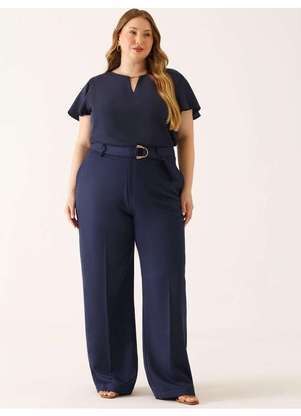 Principessa - Blusa Feminina Manga Godê Plus Size Marinho Dalina - PRINCIPESSA