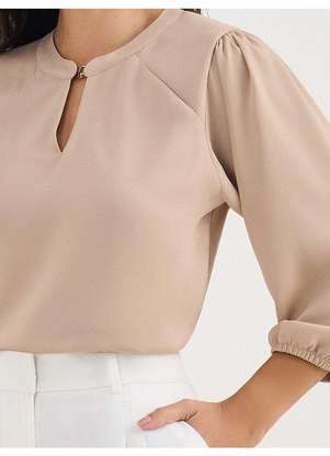Principessa - Blusa Manga 7/8 em Crepe Fendi Andressa - PRINCIPESSA