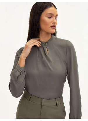 Principessa - Blusa Manga Longa Verde Acinzentado Beth - PRINCIPESSA