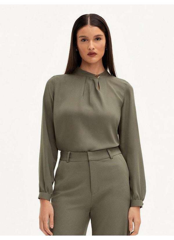 Principessa - Blusa Manga Longa Verde Oliva Vilma