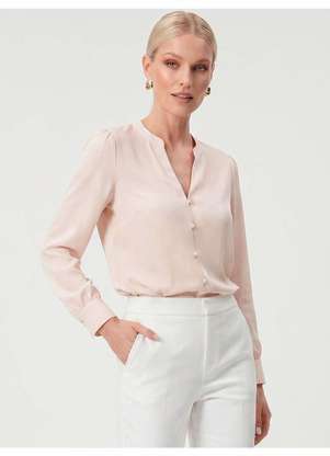 Principessa - Blusa Manga Longa em Crepe Aveia Adriana - PRINCIPESSA