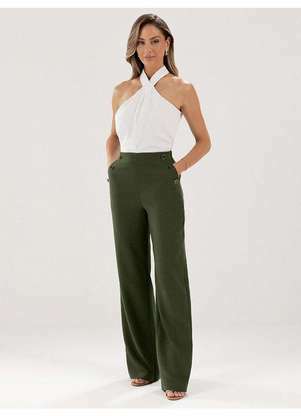 Principessa - Blusa Cava Americana de Gola Alta com Pregas Off White Lisa - PRINCIPESSA