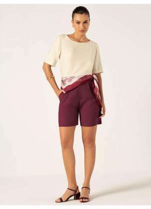 Principessa - Blusa em Viscose com Decote Redondo Aveia Kamila - PRINCIPESSA