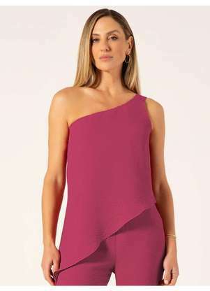 Principessa - Blusa Ombro Só em Crepe Rosa Leide - PRINCIPESSA