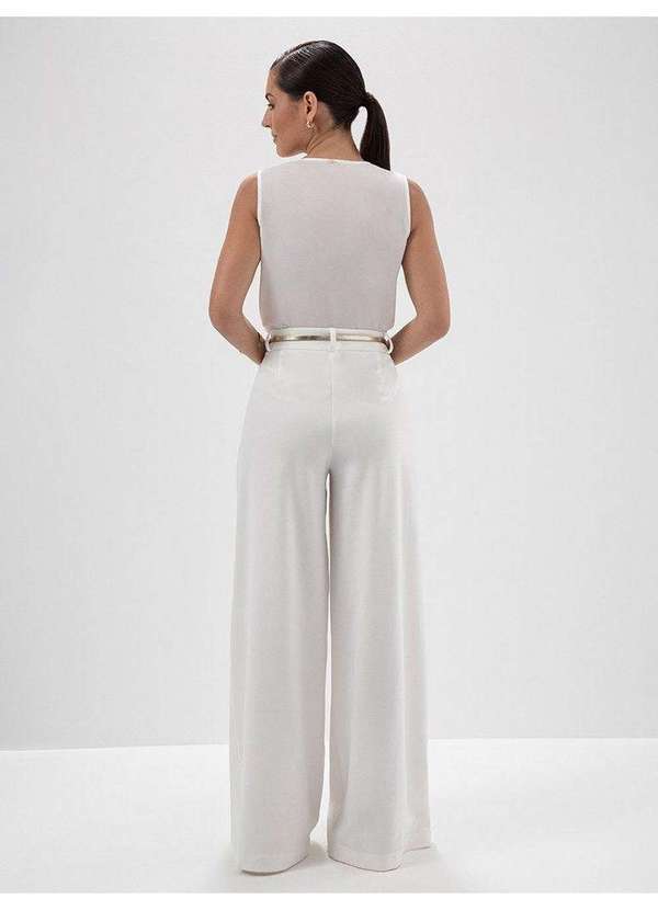 Principessa - Blusa sem Manga de Crepe Off White Morgana