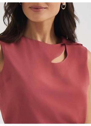 Principessa - Blusa sem Manga de Crepe Rosa Terracota Bruna - PRINCIPESSA