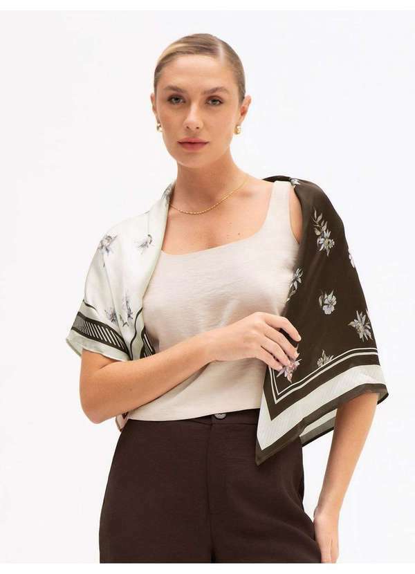 Principessa - Blusa sem Manga em Viscose Fluid Aveia Geralda