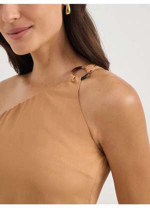 Principessa - Blusa Ombro Só em Viscose Camel Eunice - PRINCIPESSA