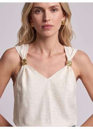 Principessa - Blusa Alça Passante Dourado Natural Beatrise - PRINCIPESSA