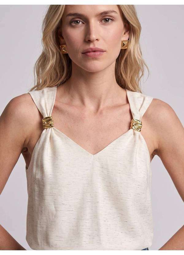 Principessa - Blusa Alça Passante Dourado Natural Beatrise