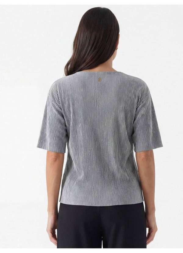 Principessa - Blusa com Manga Curta em Malha Cinza Edivane 11