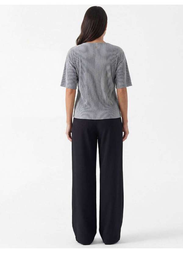 Principessa - Blusa com Manga Curta em Malha Cinza Edivane 12