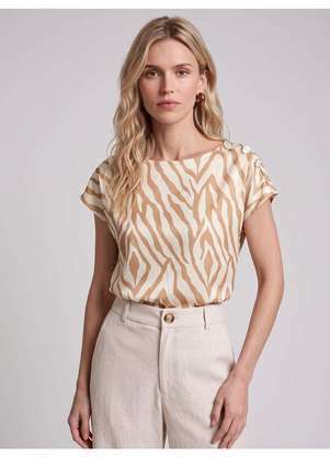 Principessa - Blusa em Viscose com Botões Estampa Savana Iryna - PRINCIPESSA
