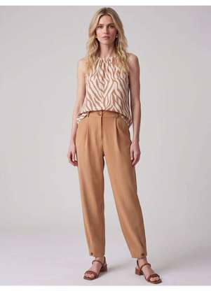 Principessa - Blusa em Viscose com Decote Franzido Estampa Savana Tita - PRINCIPESSA