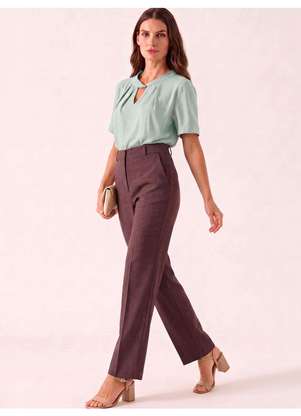 Principessa - Blusa Feminina com Gola Torcida Verde Menta Eliana - PRINCIPESSA